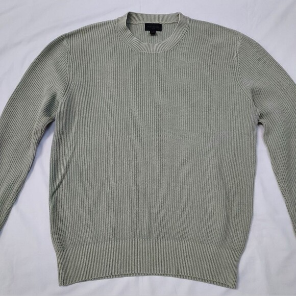 Magaschoni Man Cotton Crewneck Sweater Sage Mint M - Picture 2 of 12